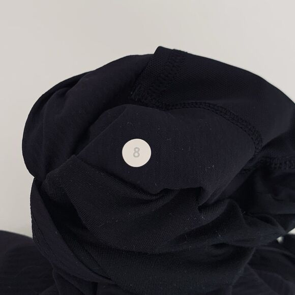Lululemon Dance Studio Crop Pants Women 8 Black Stretch Drawstring 20" Workout - Picture 6 of 9